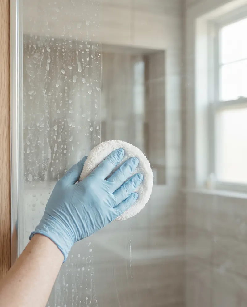 Eliminación de gota seca en mampara de baño